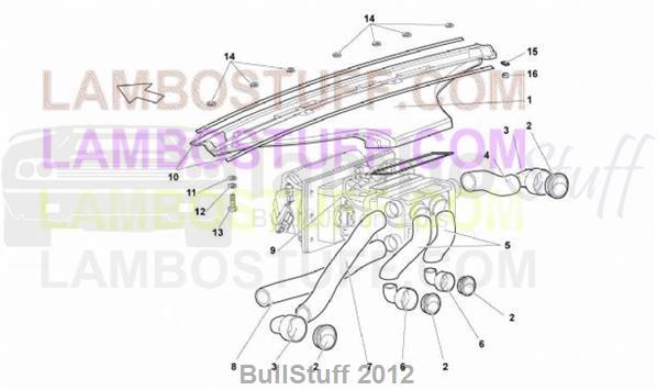 2009 Lamborghini MURCIELAGO LP 640 COUPE CANADA DASHBOARD AIR PIPE (819.01.00)